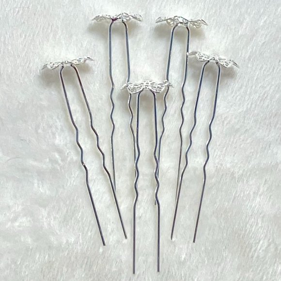 Set of 5 Flower Bobby Pins - Picture 1 of 5